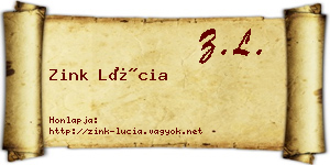 Zink Lúcia névjegykártya